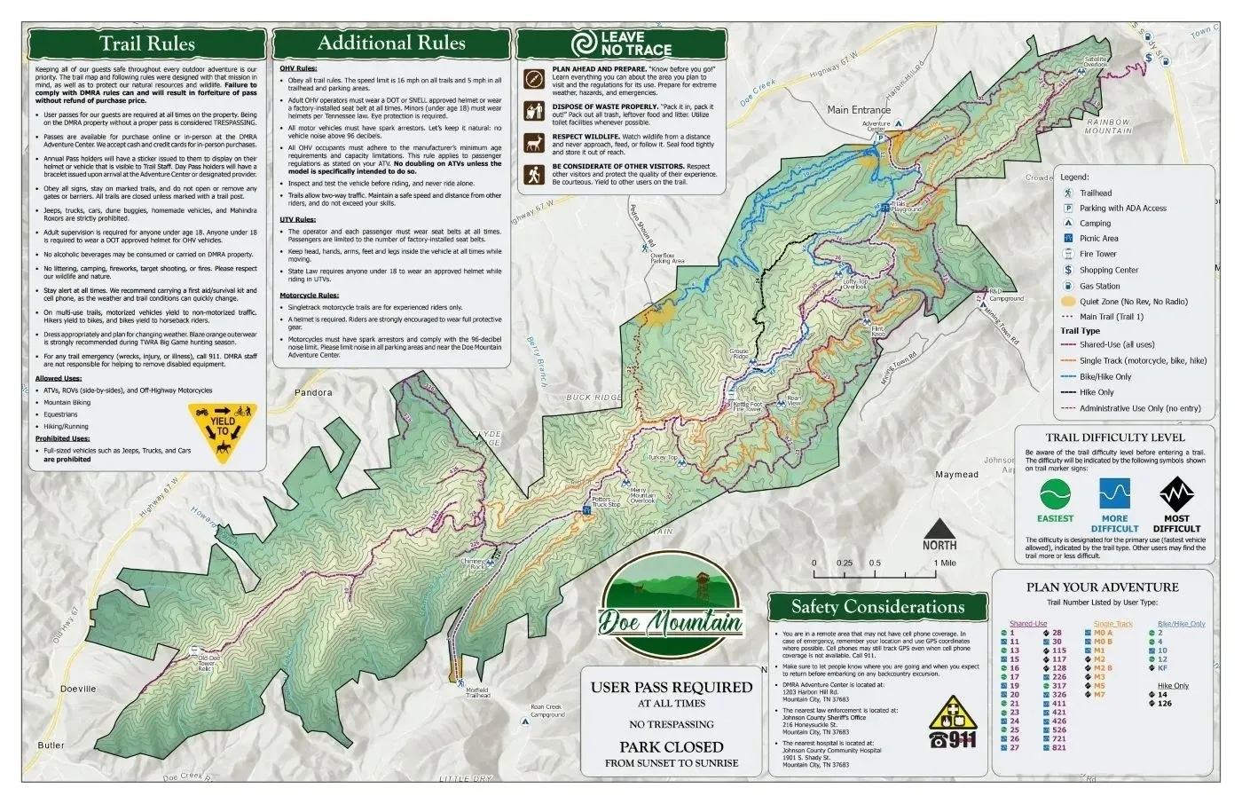 Trail Map - Avenza App Map - Doe Mountain Recreation Area